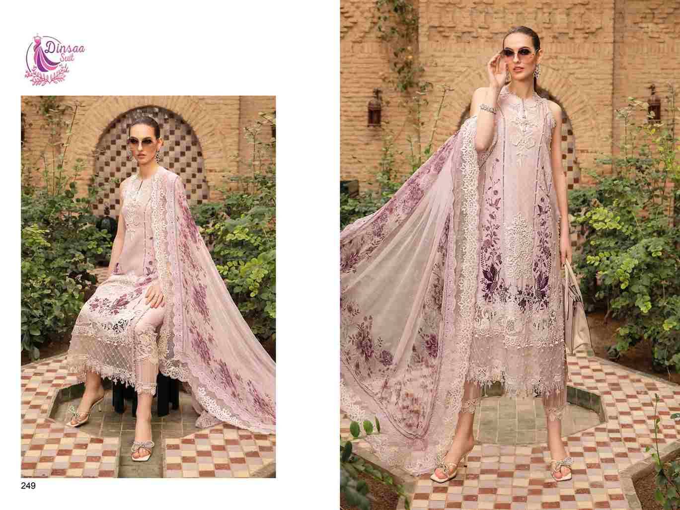 Maria.B. Vol-4 By Dinsaa Suits 247 To 249 Series Beautiful Pakistani Suits Colorful Stylish Fancy Casual Wear & Ethnic Wear Pure Cotton Embroidered Dresses At Wholesale Price