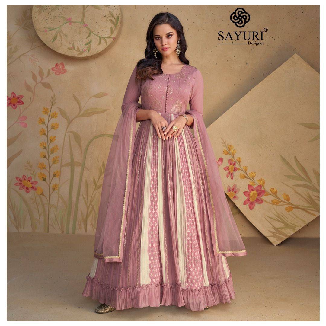 Floral Vol-2 By Sayuri 5502 To 5504 Series Designer Stylish Fancy Colorful Beautiful Party Wear & Ethnic Wear Collection Georgette Gowns With Bottom At Wholesale Price