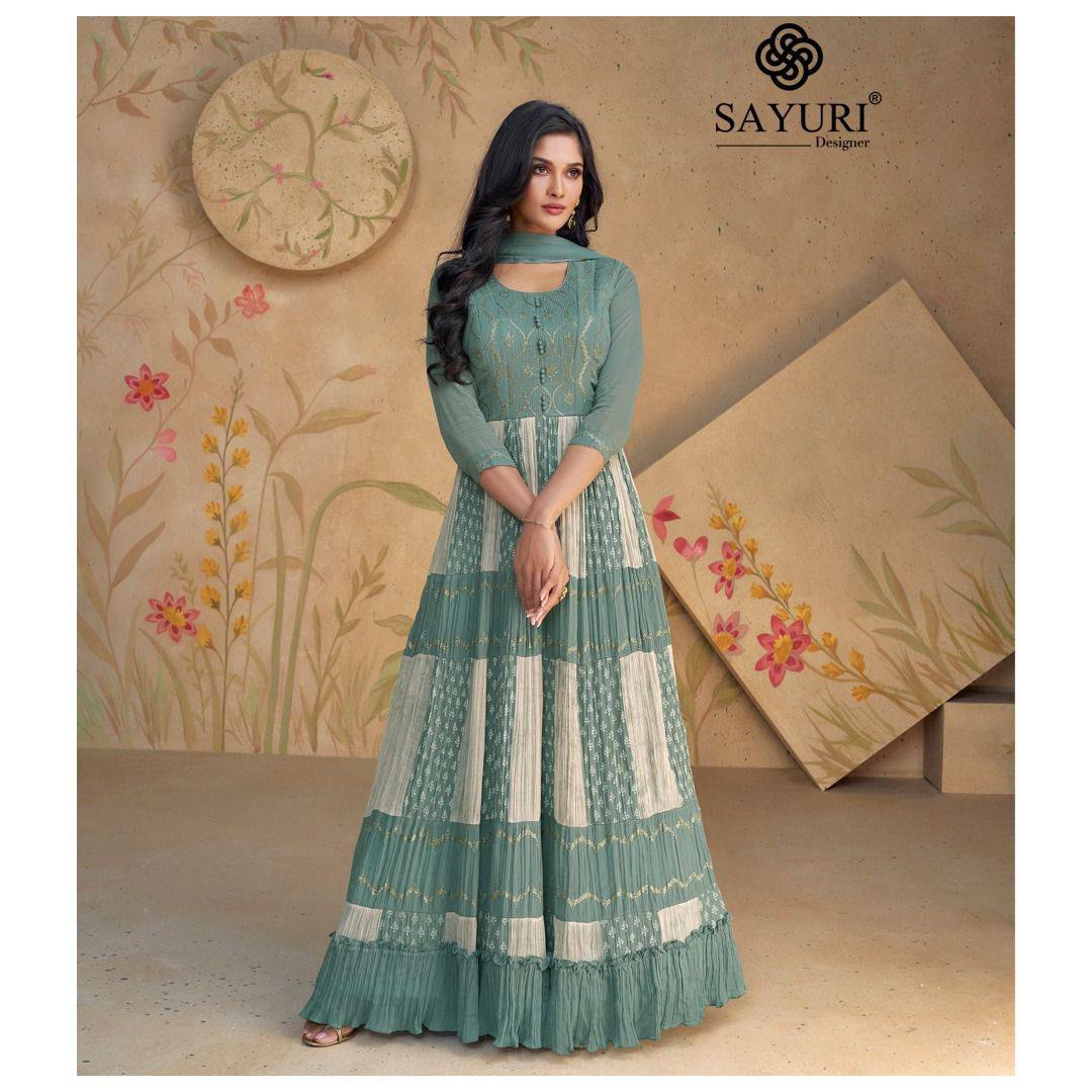 Floral Vol-2 By Sayuri 5502 To 5504 Series Designer Stylish Fancy Colorful Beautiful Party Wear & Ethnic Wear Collection Georgette Gowns With Bottom At Wholesale Price