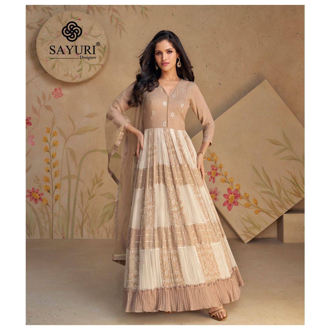 Floral Vol-2 By Sayuri 5502 To 5504 Series Designer Stylish Fancy Colorful Beautiful Party Wear & Ethnic Wear Collection Georgette Gowns With Bottom At Wholesale Price