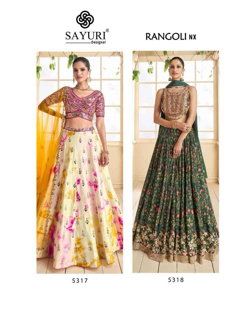 Rangoli Nx By Sayuri 5317 To 5318 Series Wear Collection Beautiful Stylish Colorful Fancy Party Wear & Occasional Wear Georgette Lehengas At Wholesale Price