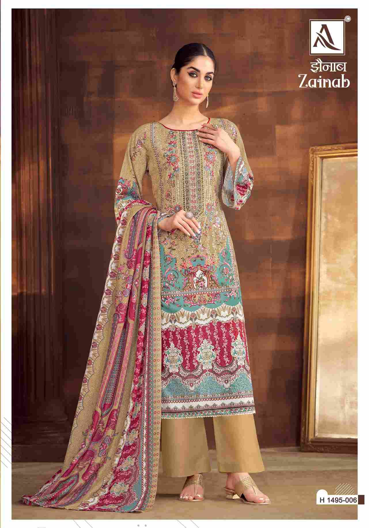 Zainab By Alok Suit 1495-001 To 1495-008 Series Beautiful Festive Suits Colorful Stylish Fancy Casual Wear & Ethnic Wear Pure Cambric Dresses At Wholesale Price