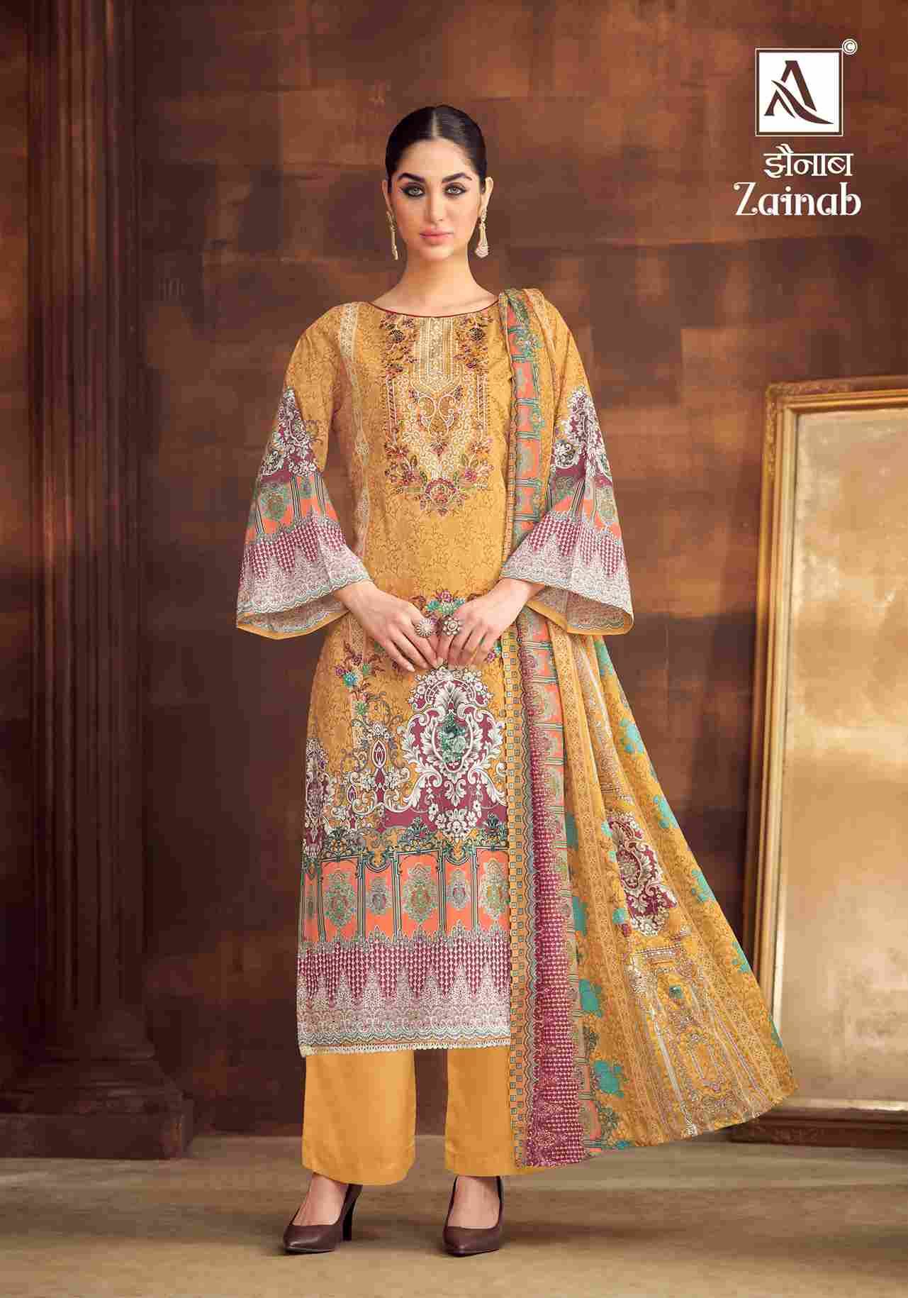 Zainab By Alok Suit 1495-001 To 1495-008 Series Beautiful Festive Suits Colorful Stylish Fancy Casual Wear & Ethnic Wear Pure Cambric Dresses At Wholesale Price