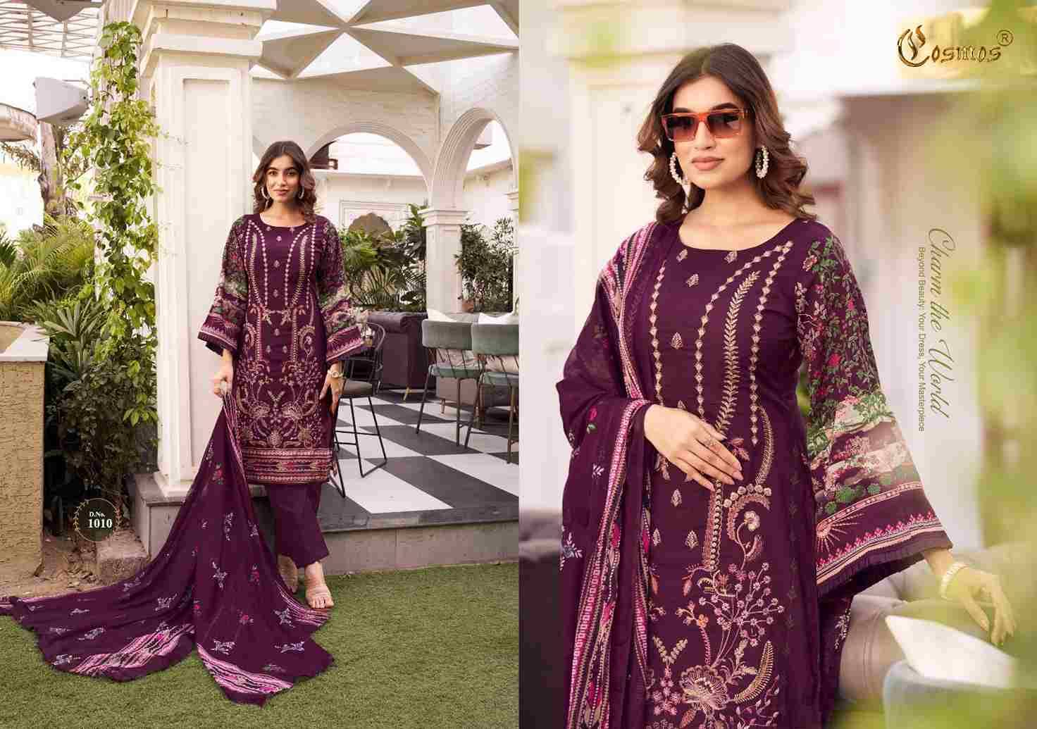 Noor Premium Embroidered Vol-1 By Cosmos 1001 To 1010 Series Beautiful Pakistani Suits Stylish Fancy Colorful Party Wear & Occasional Wear Faux Georgette Embroidery Dresses At Wholesale Price