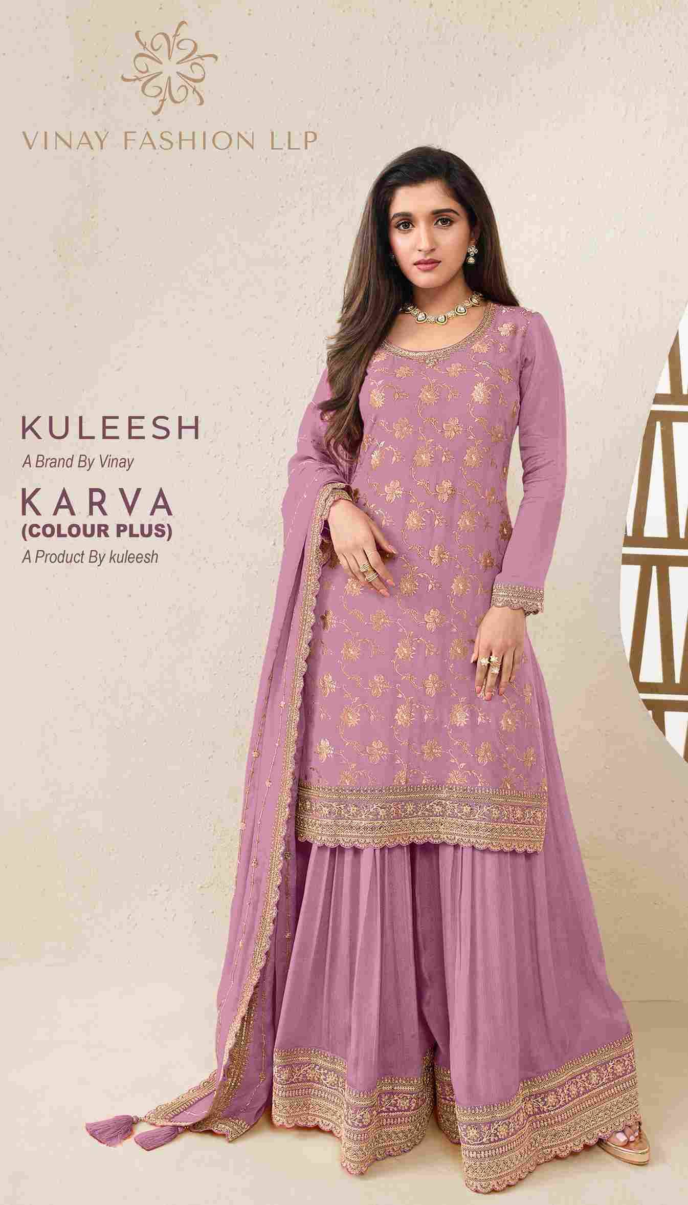 Karva Colour Plus By Vinay Fashion 68371 To 68375 Series Designer Festive Suits Beautiful Fancy Colorful Stylish Party Wear & Occasional Wear Chinnon Jacquard Dresses At Wholesale Price