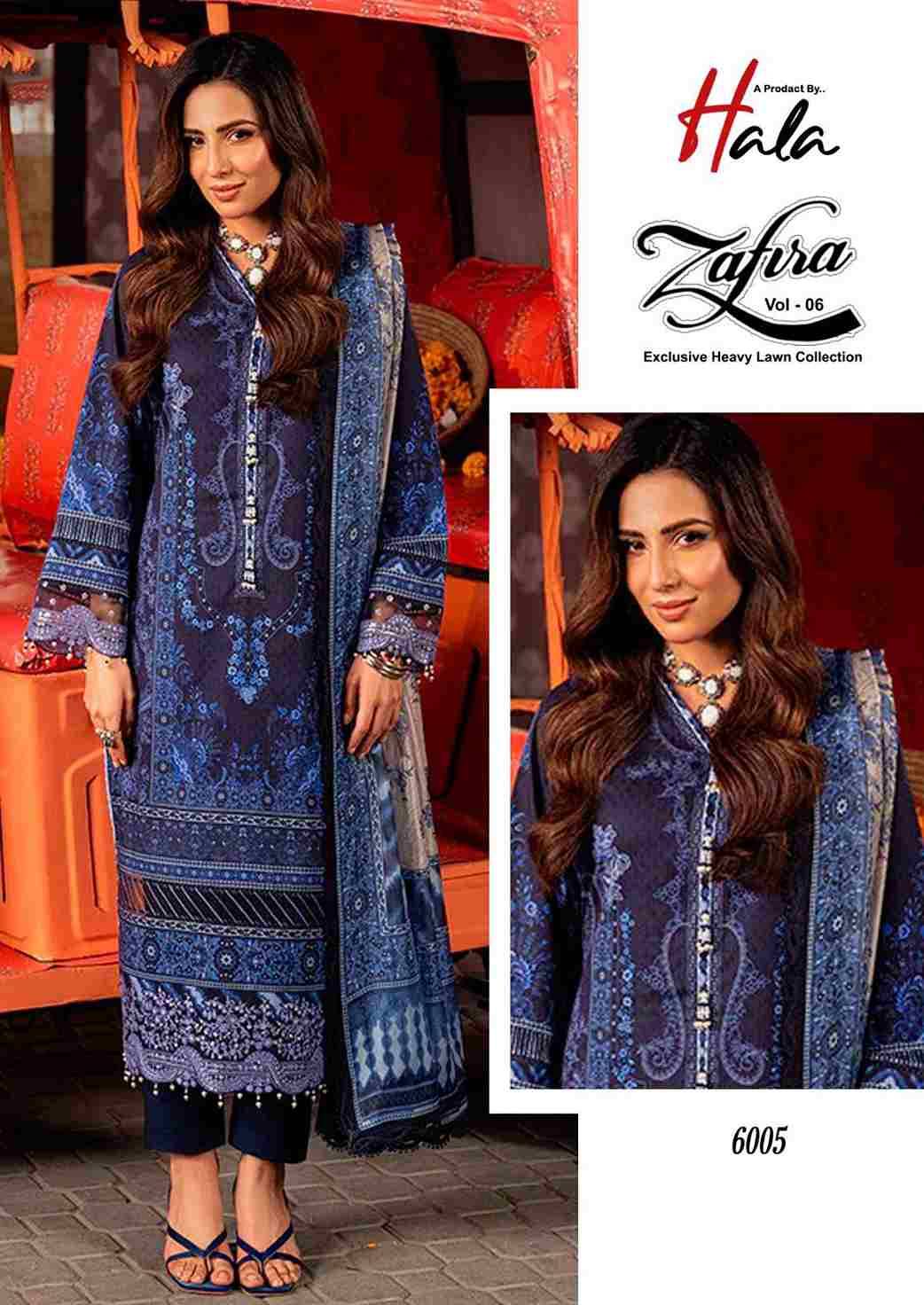 Zafira Vol-6 By Hala 6001 To 6006 Series Beautiful Festive Suits Stylish Fancy Colorful Casual Wear & Ethnic Wear Lawn Cotton Print Dresses At Wholesale Price