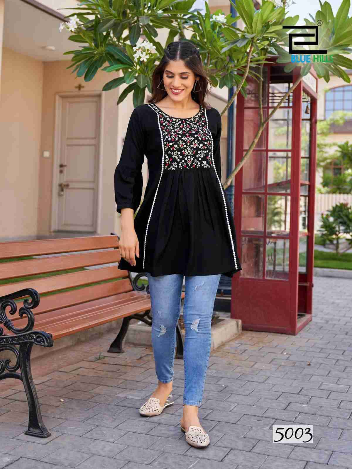 Sofia Vol-5 By Blue Hills 5001 To 5006 Series Designer Stylish Fancy Colorful Beautiful Party Wear & Ethnic Wear Collection Heavy Rayon Tops At Wholesale Price