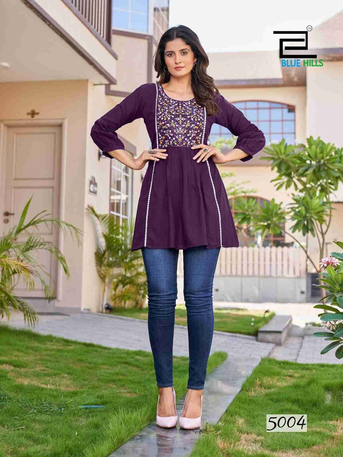 Sofia Vol-5 By Blue Hills 5001 To 5006 Series Designer Stylish Fancy Colorful Beautiful Party Wear & Ethnic Wear Collection Heavy Rayon Tops At Wholesale Price