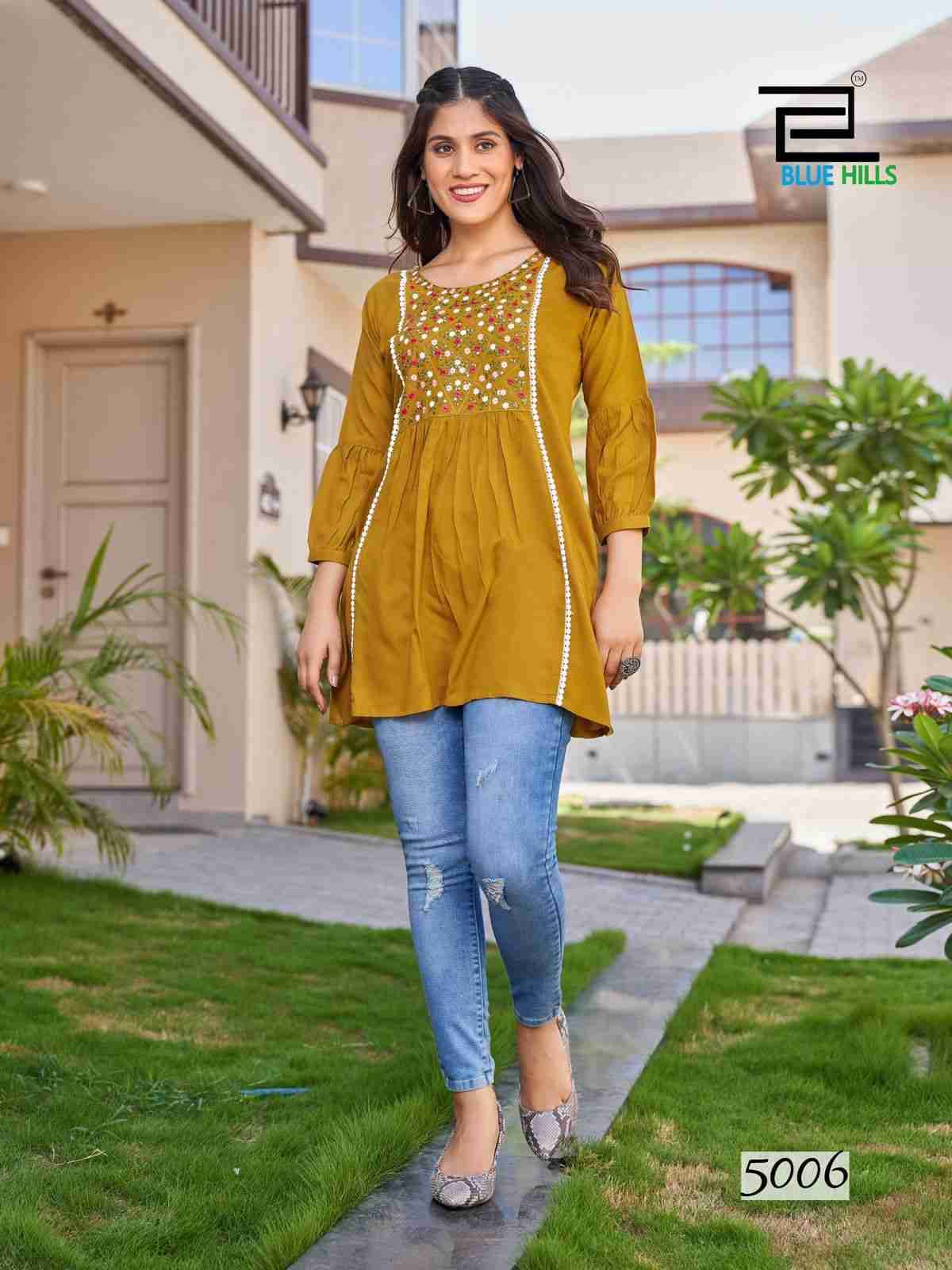 Sofia Vol-5 By Blue Hills 5001 To 5006 Series Designer Stylish Fancy Colorful Beautiful Party Wear & Ethnic Wear Collection Heavy Rayon Tops At Wholesale Price