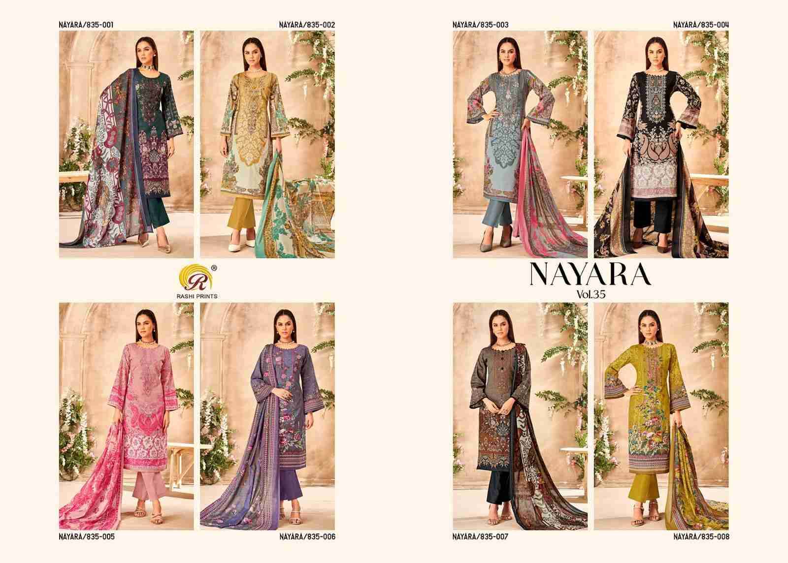 Nayara Vol-35 By Rashi Prints 835-001 To 835-008 Series Beautiful Suits Colorful Stylish Fancy Casual Wear & Ethnic Wear Pure Cambric Cotton Print Dresses At Wholesale Price