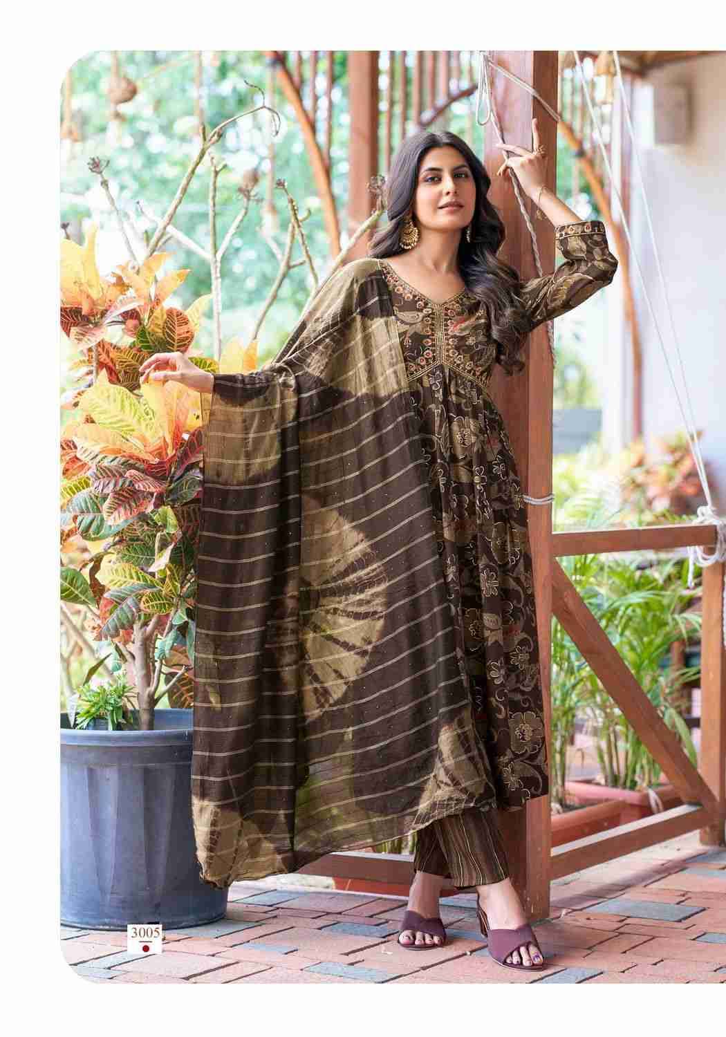 Heena Vol-3 By Mystic 9 3001 To 3008 Series Beautiful Suits Colorful Stylish Fancy Casual Wear & Ethnic Wear Rayon Print Dresses At Wholesale Price