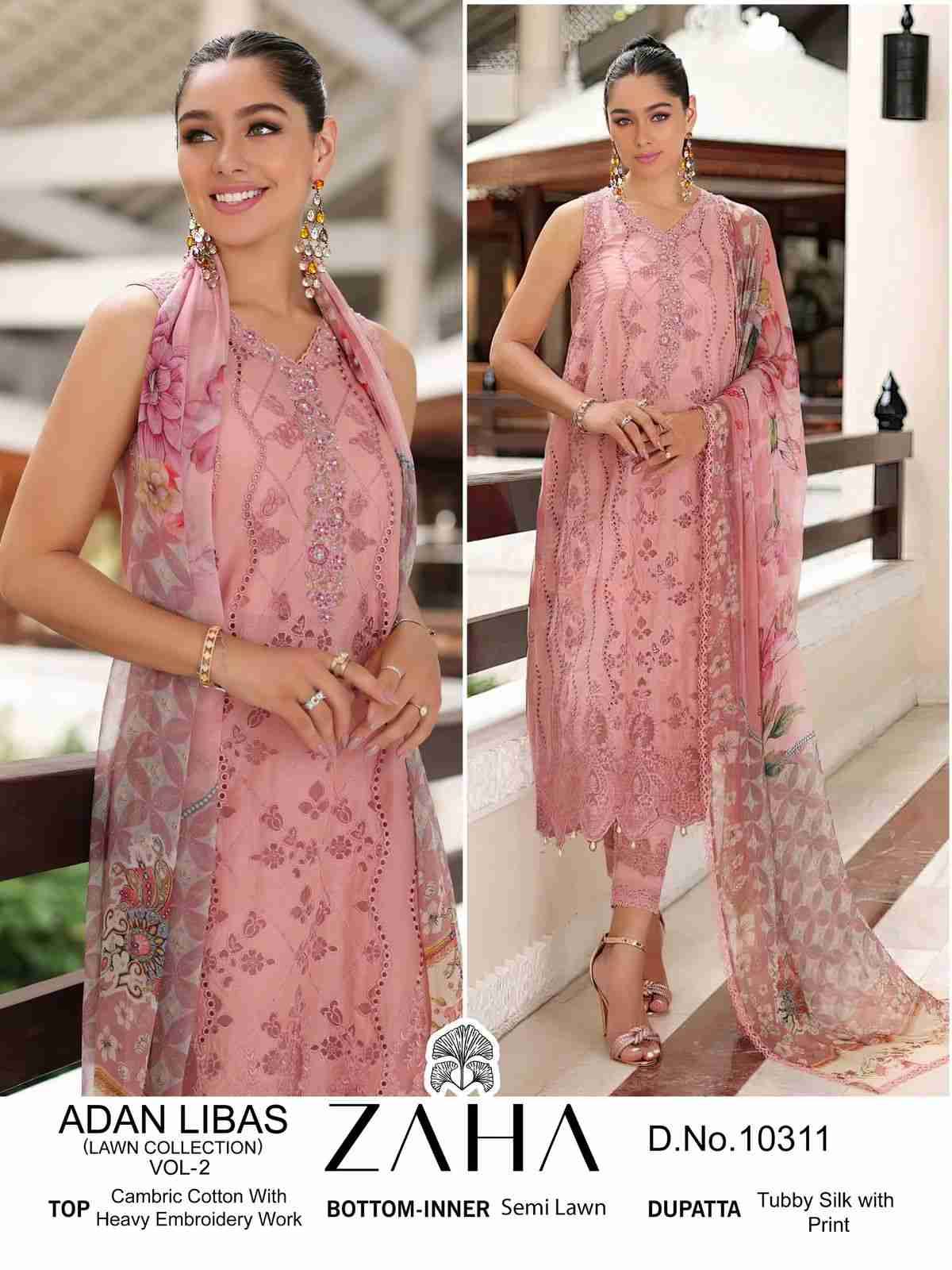 Adan Libas Vol-2 By Zaha 10311 To 10313 Series Beautiful Pakistani Suits Stylish Fancy Colorful Party Wear & Occasional Wear Cambric Cotton Embroidered Dresses At Wholesale Price