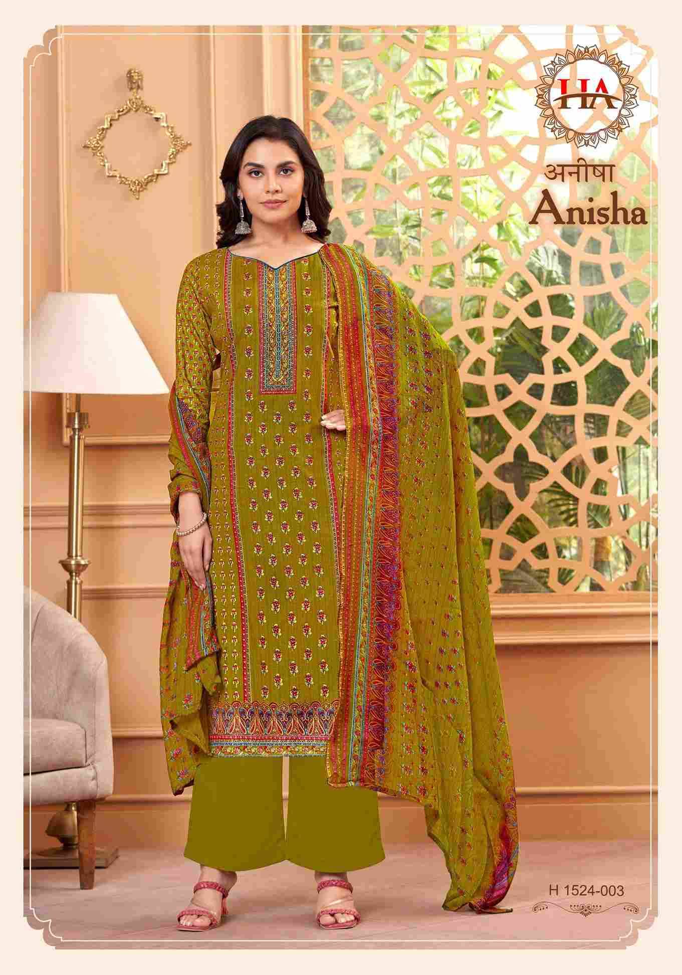 Anisha By Harshit Fashion Hub 1524-001 To 1524-008 Series Beautiful Festive Suits Stylish Fancy Colorful Casual Wear & Ethnic Wear Pure Cambric Cotton Print Dresses At Wholesale Price