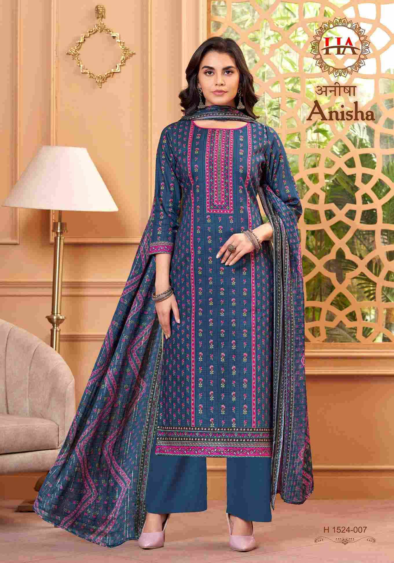 Anisha By Harshit Fashion Hub 1524-001 To 1524-008 Series Beautiful Festive Suits Stylish Fancy Colorful Casual Wear & Ethnic Wear Pure Cambric Cotton Print Dresses At Wholesale Price