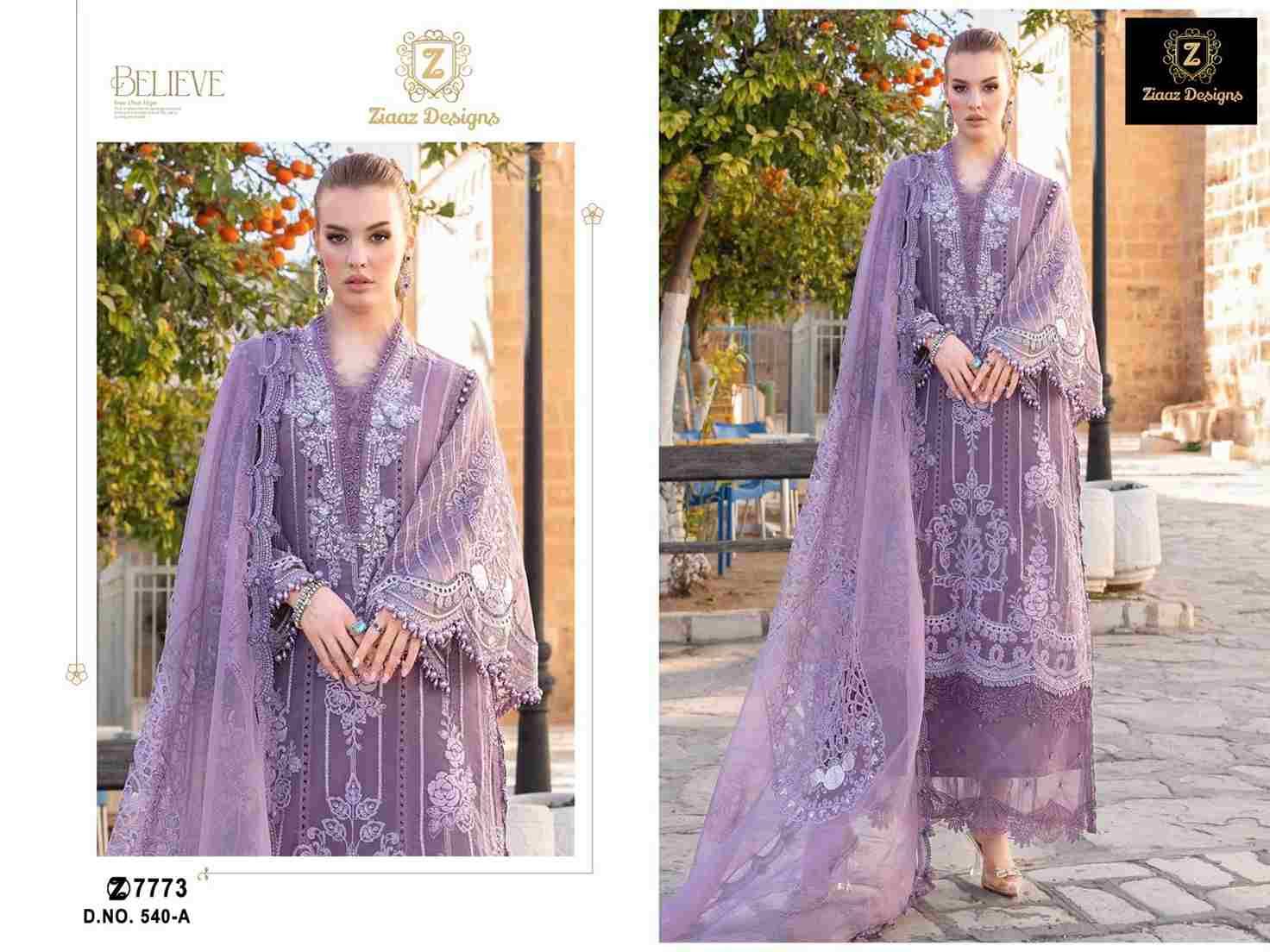 Ziaaz Designs Hit Design 540 Colours By Ziaaz Designs 540-A To 540-B Series Designer Festive Pakistani Suits Collection Beautiful Stylish Fancy Colorful Party Wear & Occasional Wear Cambric Cotton Embroidered Dresses At Wholesale Price