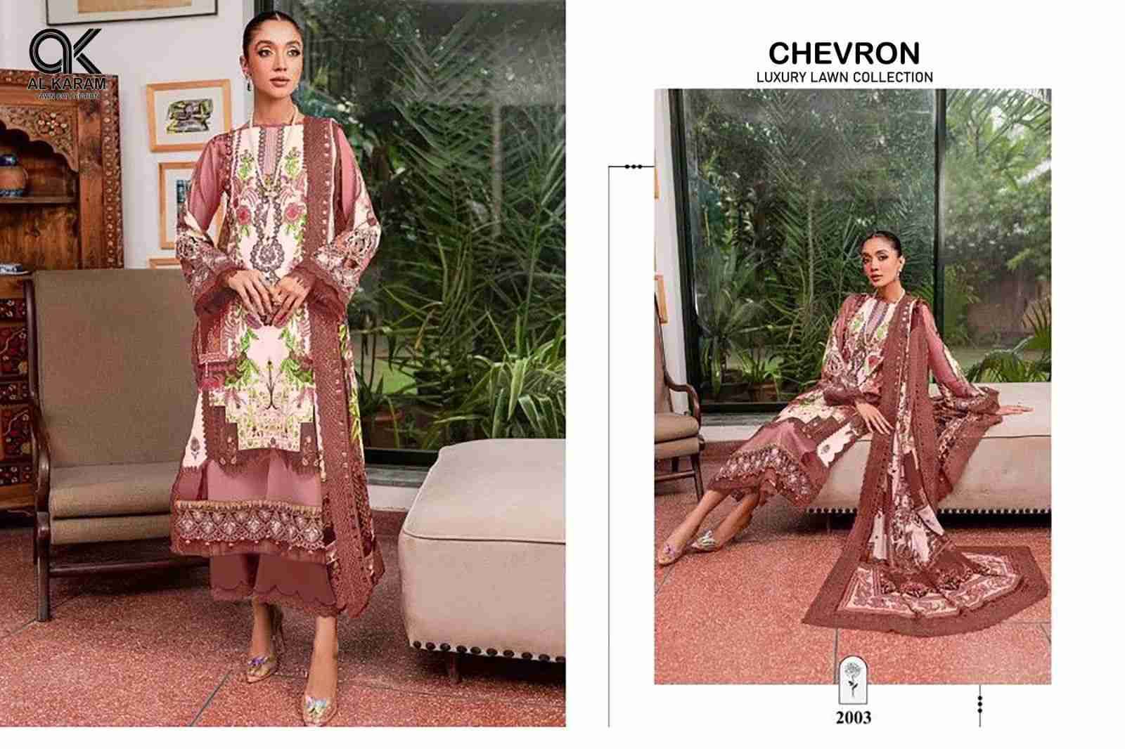 Chevron Luxury Lawn Collection By Al Karam Lawn Collection 2001 To 2004 Series Designer Pakistani Suits Beautiful Fancy Stylish Colorful Party Wear & Occasional Wear Pure Cotton With Embroidery Dresses At Wholesale Price