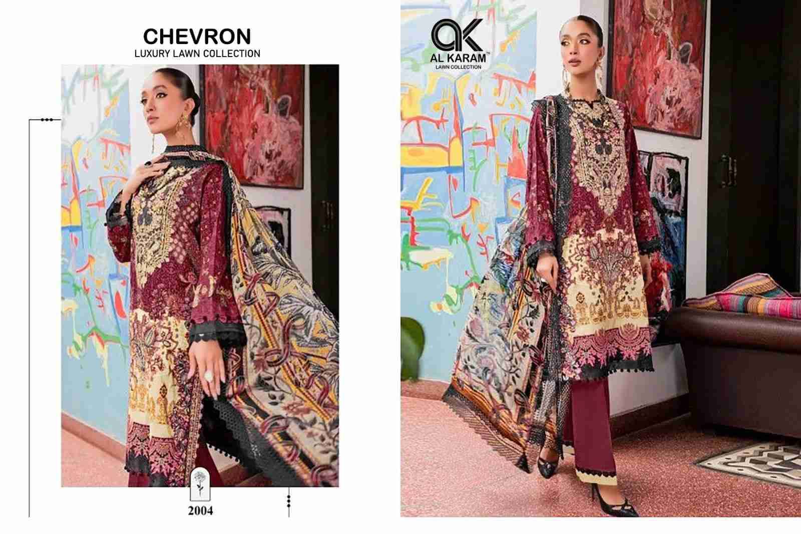 Chevron Luxury Lawn Collection By Al Karam Lawn Collection 2001 To 2004 Series Designer Pakistani Suits Beautiful Fancy Stylish Colorful Party Wear & Occasional Wear Pure Cotton With Embroidery Dresses At Wholesale Price