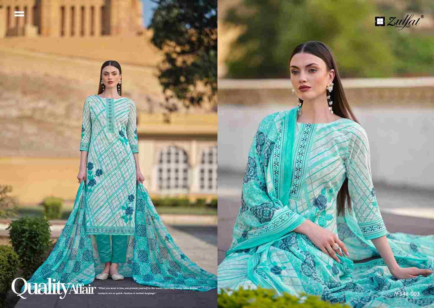 Farhana Vol-6 By Zulfat 548-001 To 548-008 Series Beautiful Festive Suits Stylish Fancy Colorful Casual Wear & Ethnic Wear Pure Cotton Print Dresses At Wholesale Price