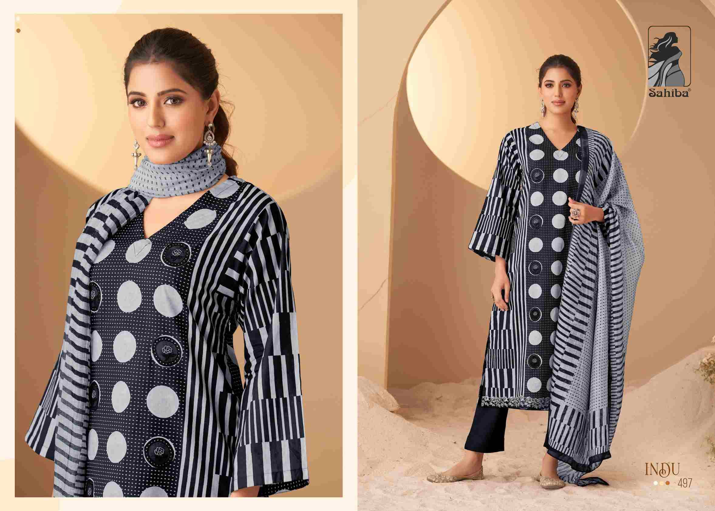 Indu By Sahiba Fabrics Beautiful Stylish Festive Suits Fancy Colorful Casual Wear & Ethnic Wear & Ready To Wear Pure Lawn Cotton With Embroidery Dresses At Wholesale Price