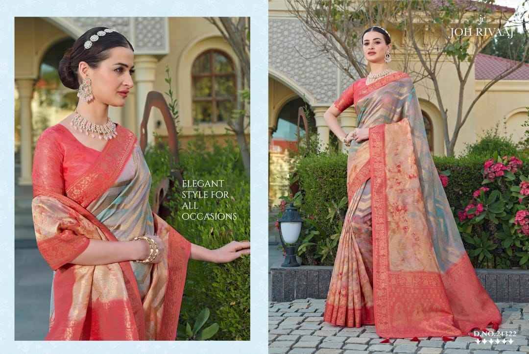 Joelle By Joh Rivaaj 24321 To 24329 Series Indian Traditional Wear Collection Beautiful Stylish Fancy Colorful Party Wear & Occasional Wear Silk Sarees At Wholesale Price