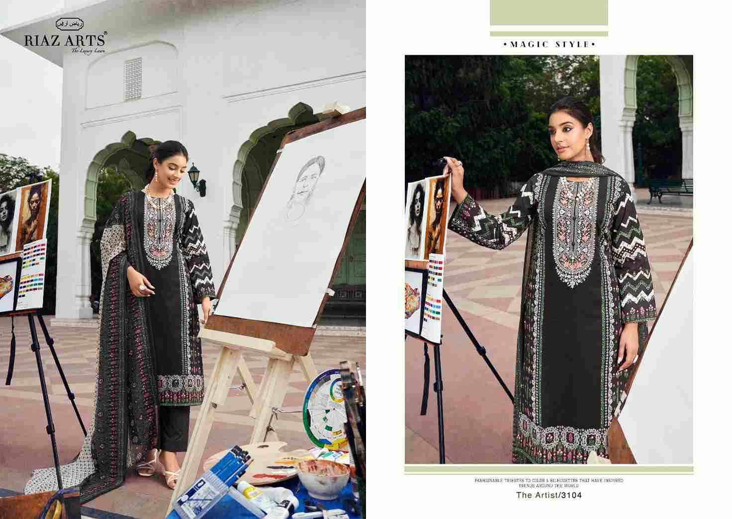 The Artist By Riaz Arts 3101 To 3108 Series Beautiful Stylish Festive Suits Fancy Colorful Casual Wear & Ethnic Wear & Ready To Wear Pure Cambric Lawn Digital Print Dresses At Wholesale Price