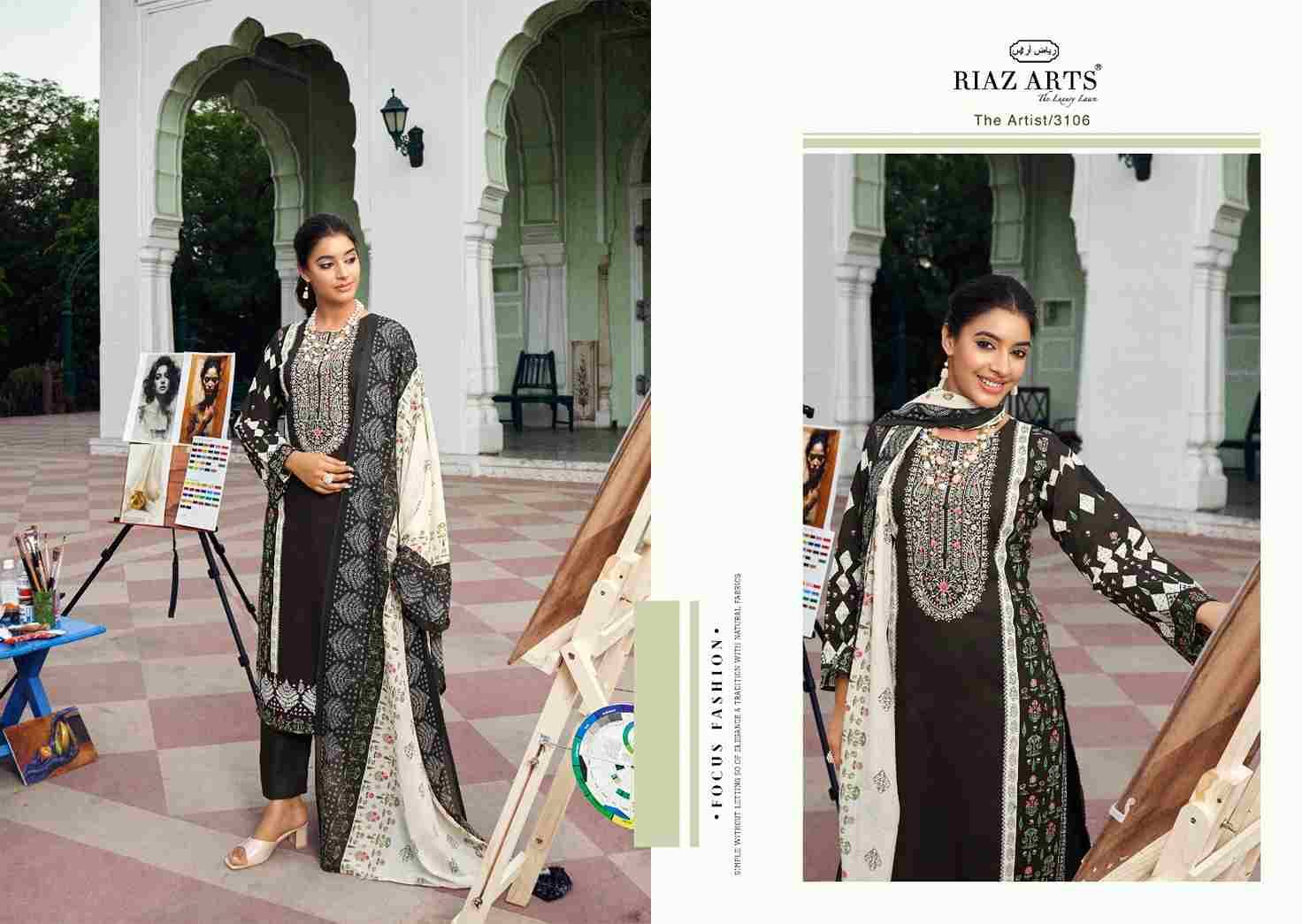 The Artist By Riaz Arts 3101 To 3108 Series Beautiful Stylish Festive Suits Fancy Colorful Casual Wear & Ethnic Wear & Ready To Wear Pure Cambric Lawn Digital Print Dresses At Wholesale Price