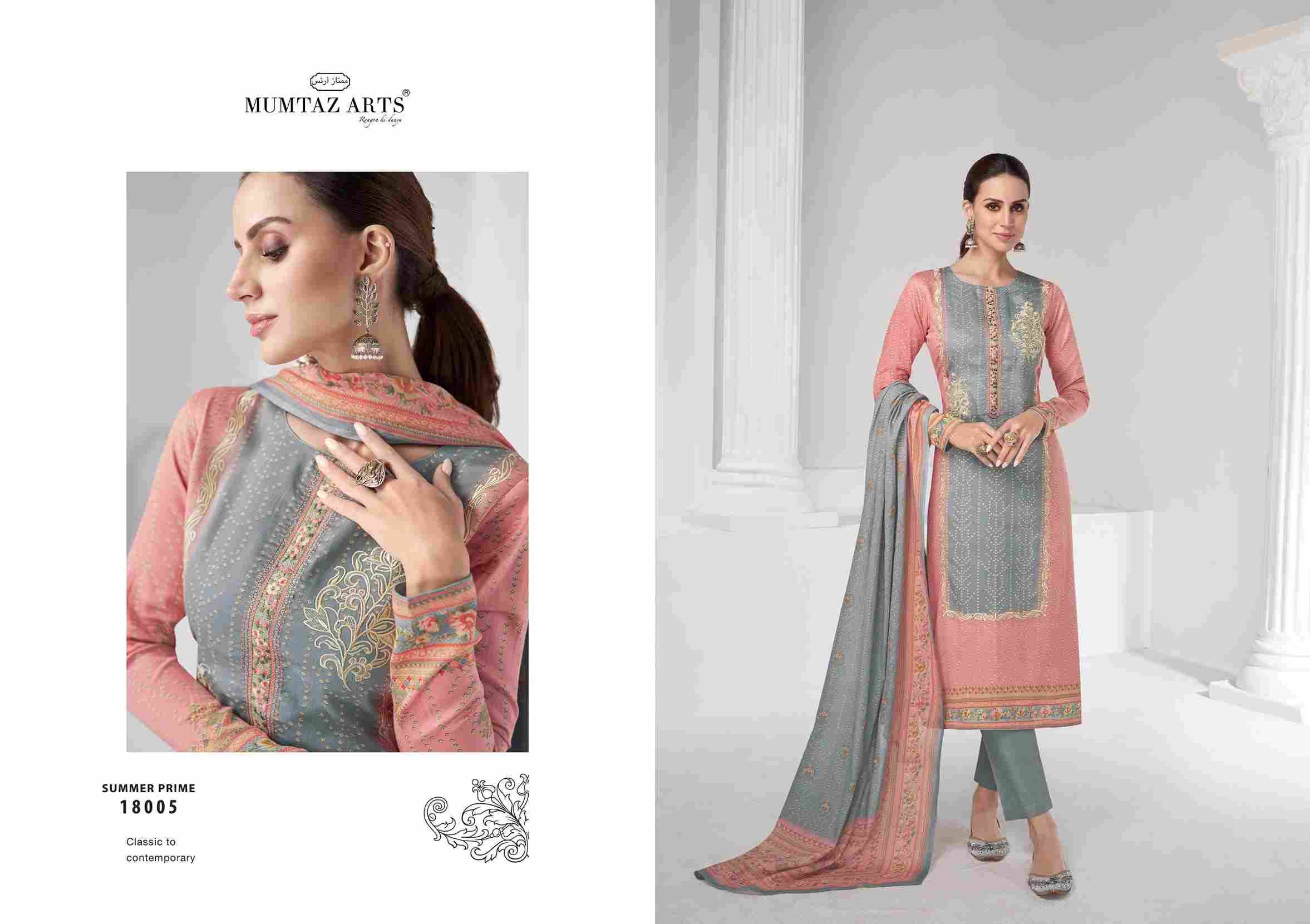 Summer Prime By Mumtaz Arts 18001 To 18007 Series Beautiful Stylish Festive Suits Fancy Colorful Casual Wear & Ethnic Wear & Ready To Wear Pure Jam Satin Digital Print Dresses At Wholesale Price