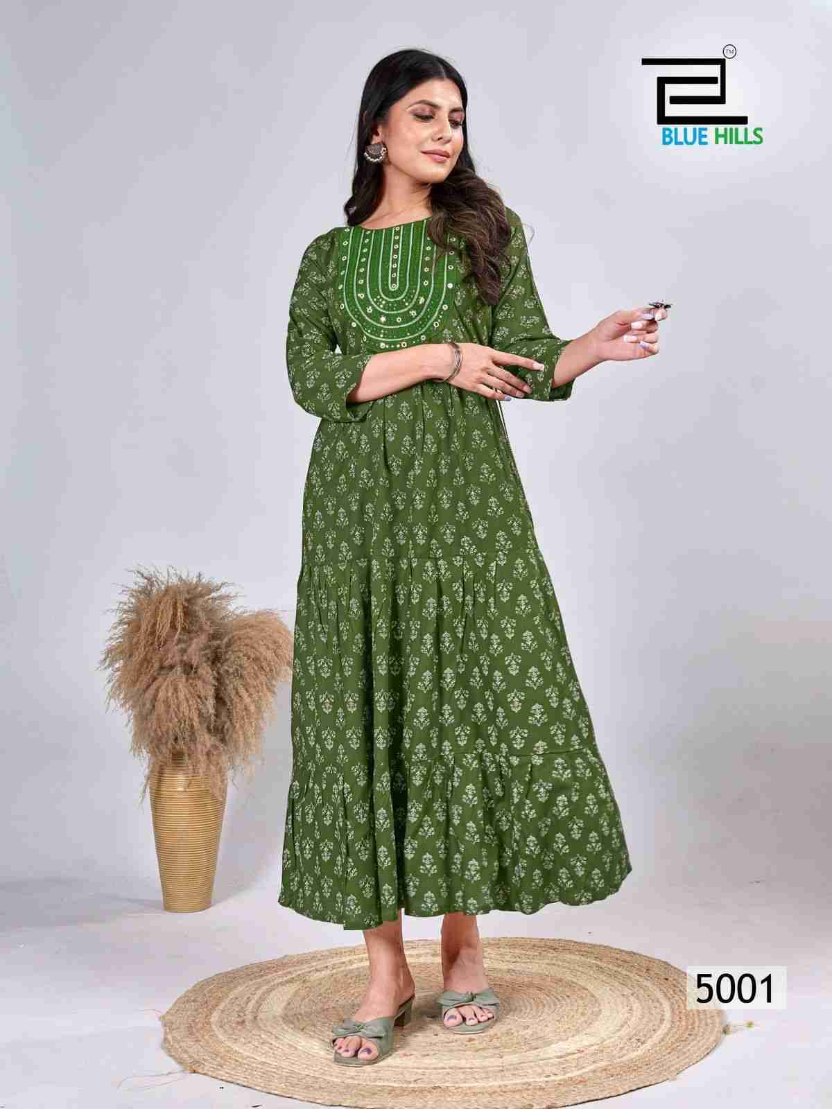 Sarfaraz Vol-5 By Blue Hills 5001 To 5006 Series Designer Stylish Fancy Colorful Beautiful Party Wear & Ethnic Wear Collection Rayon Print Kurtis At Wholesale Price