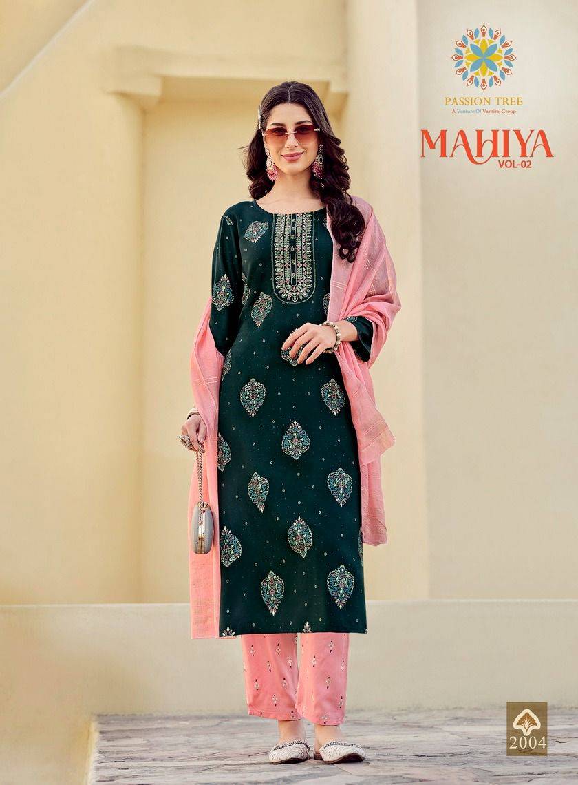 Mahiya Vol-2 By Passion Tree 2001 To 2008 Series Designer Festive Suits Collection Beautiful Stylish Fancy Colorful Party Wear & Occasional Wear Heavy Rayon Print Dresses At Wholesale Price