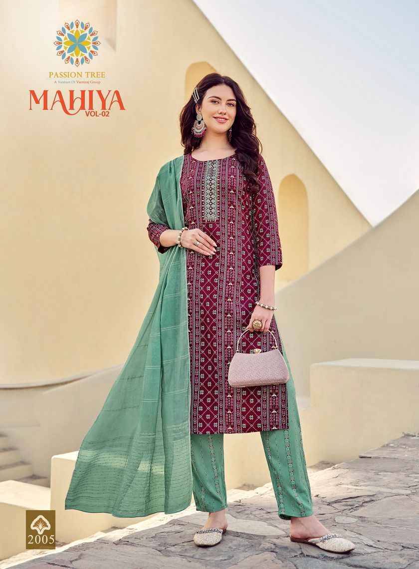 Mahiya Vol-2 By Passion Tree 2001 To 2008 Series Designer Festive Suits Collection Beautiful Stylish Fancy Colorful Party Wear & Occasional Wear Heavy Rayon Print Dresses At Wholesale Price