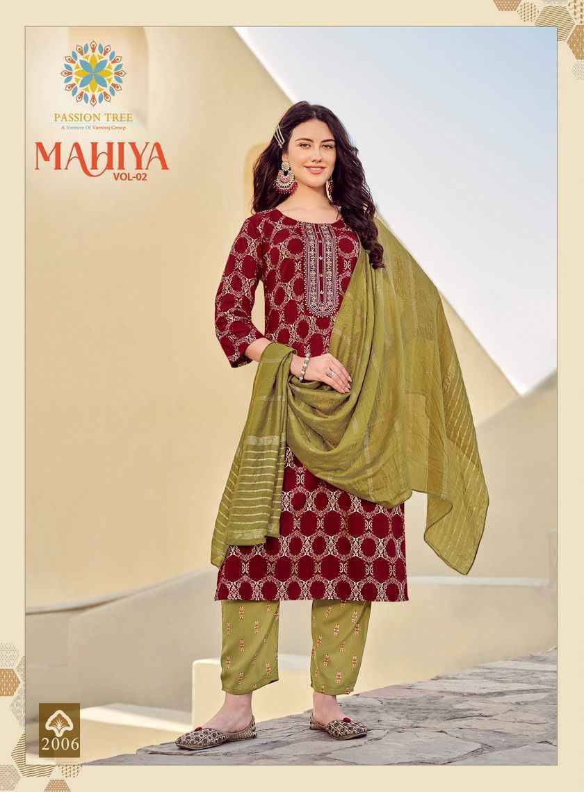 Mahiya Vol-2 By Passion Tree 2001 To 2008 Series Designer Festive Suits Collection Beautiful Stylish Fancy Colorful Party Wear & Occasional Wear Heavy Rayon Print Dresses At Wholesale Price