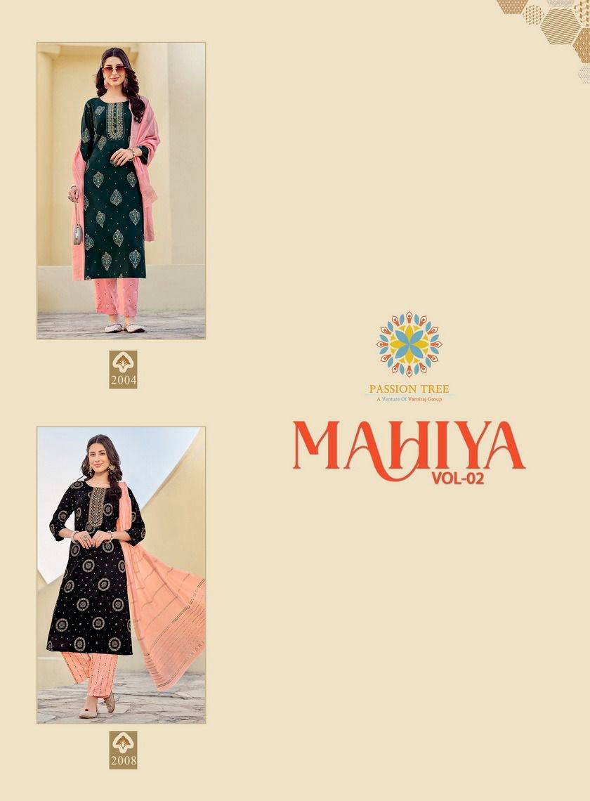 Mahiya Vol-2 By Passion Tree 2001 To 2008 Series Designer Festive Suits Collection Beautiful Stylish Fancy Colorful Party Wear & Occasional Wear Heavy Rayon Print Dresses At Wholesale Price