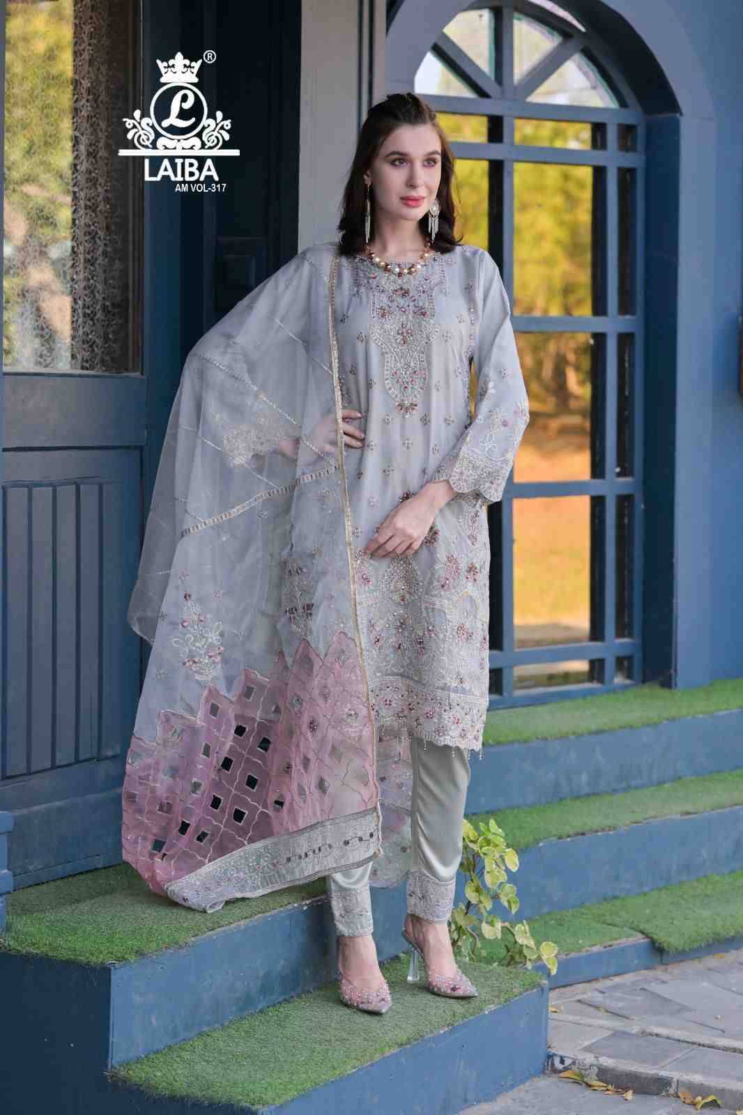 AM Vol-317 By Laiba 317-A To 317-C Series Beautiful Pakistani Suits Colorful Stylish Fancy Casual Wear & Ethnic Wear Pure Organza Embroidered Dresses At Wholesale Price