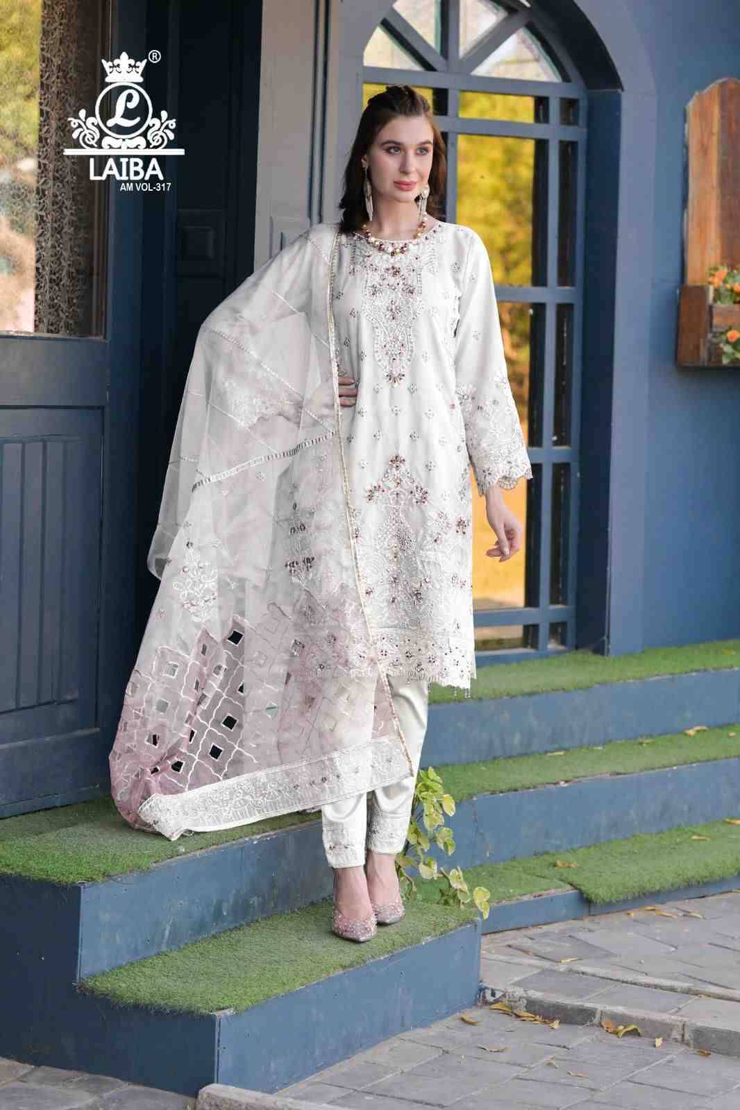 AM Vol-317 By Laiba 317-A To 317-C Series Beautiful Pakistani Suits Colorful Stylish Fancy Casual Wear & Ethnic Wear Pure Organza Embroidered Dresses At Wholesale Price