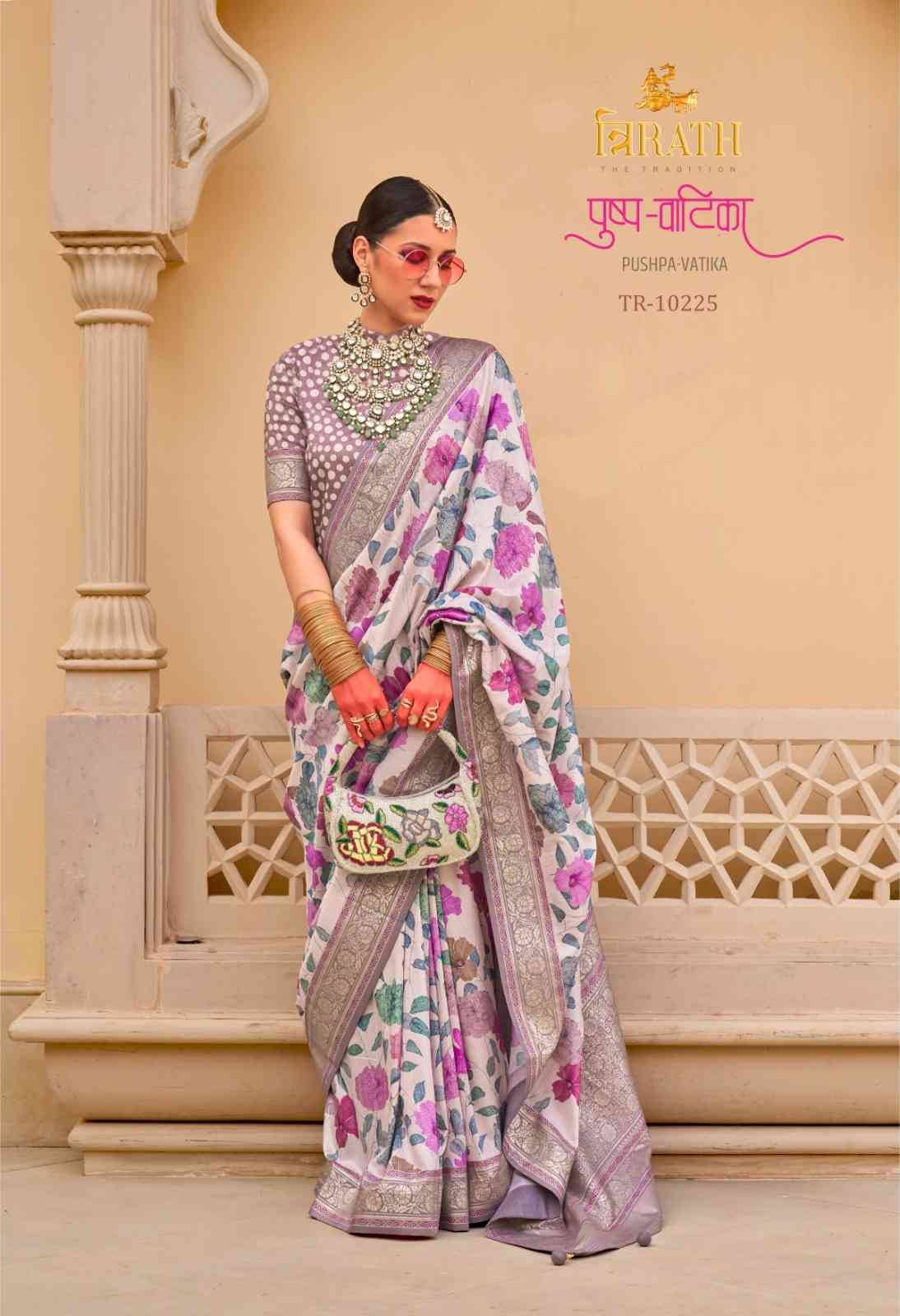 Pushpa Vatika By Trirath 10225 To 10236 Series Indian Traditional Wear Collection Beautiful Stylish Fancy Colorful Party Wear & Occasional Wear Silk Sarees At Wholesale Price