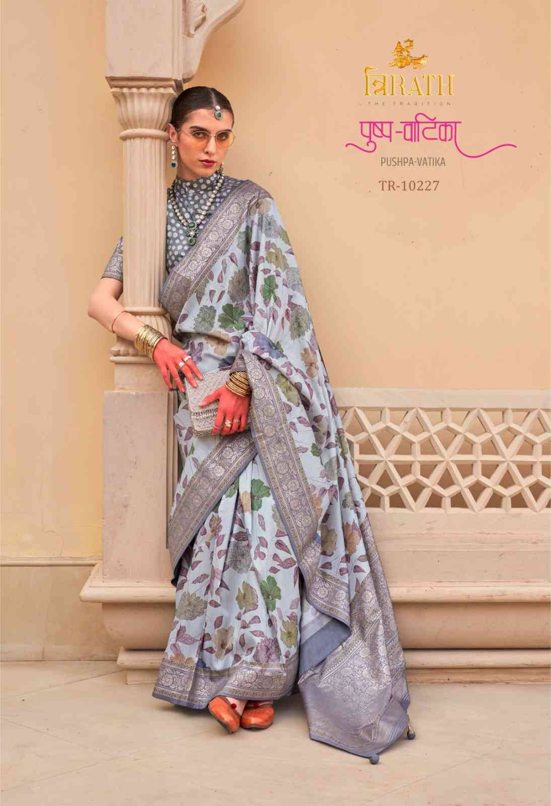 Pushpa Vatika By Trirath 10225 To 10236 Series Indian Traditional Wear Collection Beautiful Stylish Fancy Colorful Party Wear & Occasional Wear Silk Sarees At Wholesale Price