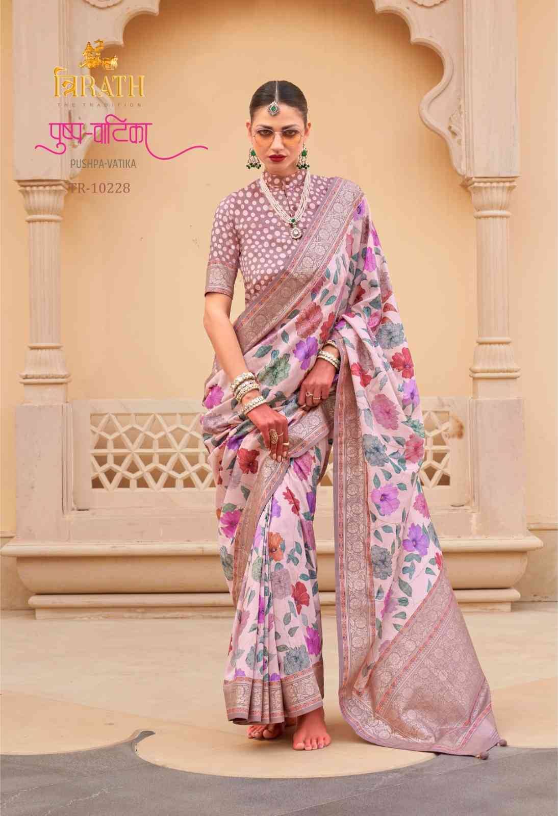 Pushpa Vatika By Trirath 10225 To 10236 Series Indian Traditional Wear Collection Beautiful Stylish Fancy Colorful Party Wear & Occasional Wear Silk Sarees At Wholesale Price