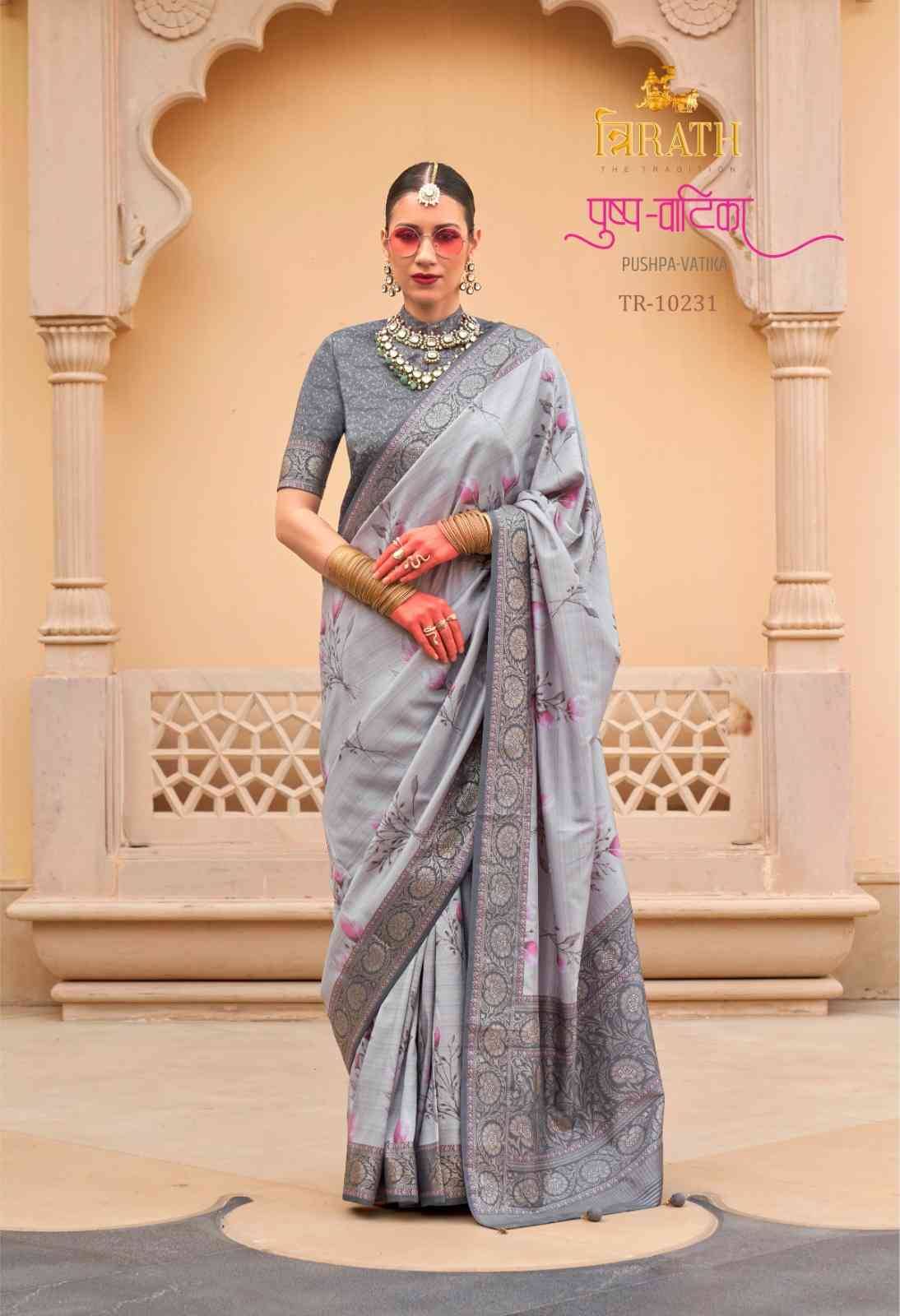 Pushpa Vatika By Trirath 10225 To 10236 Series Indian Traditional Wear Collection Beautiful Stylish Fancy Colorful Party Wear & Occasional Wear Silk Sarees At Wholesale Price