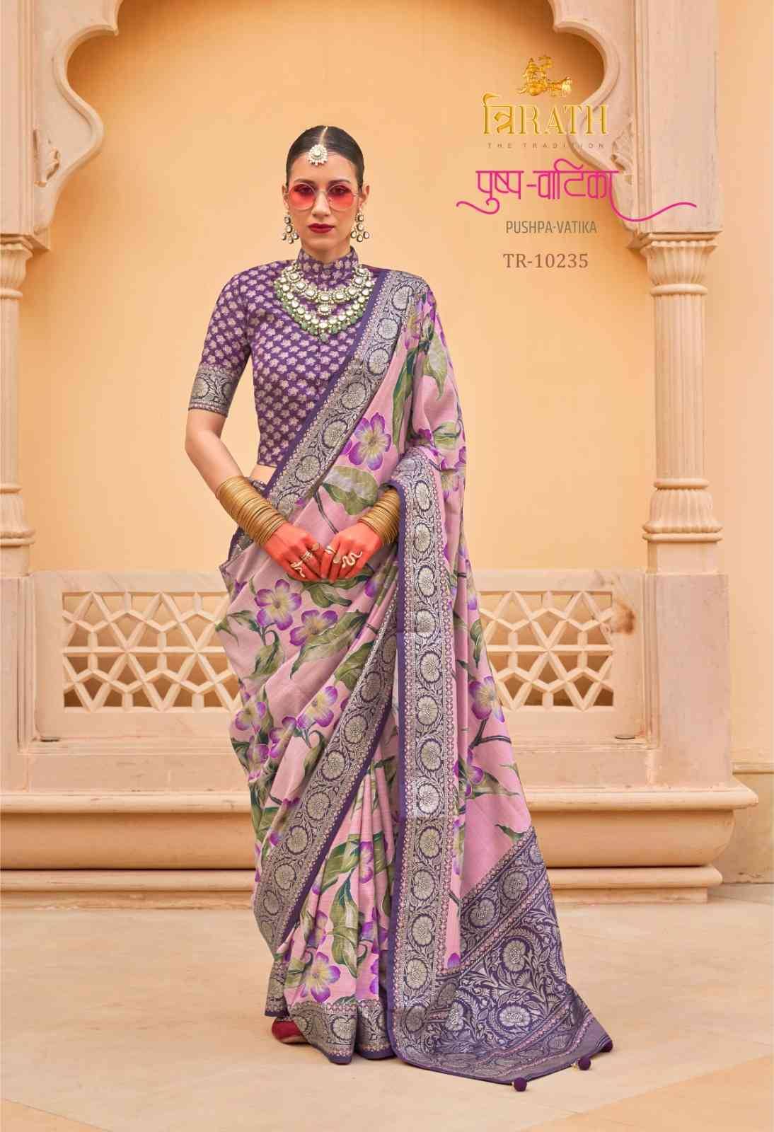 Pushpa Vatika By Trirath 10225 To 10236 Series Indian Traditional Wear Collection Beautiful Stylish Fancy Colorful Party Wear & Occasional Wear Silk Sarees At Wholesale Price