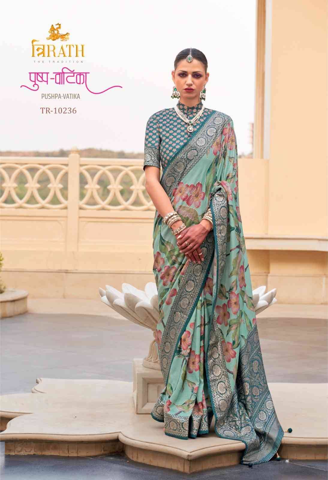 Pushpa Vatika By Trirath 10225 To 10236 Series Indian Traditional Wear Collection Beautiful Stylish Fancy Colorful Party Wear & Occasional Wear Silk Sarees At Wholesale Price