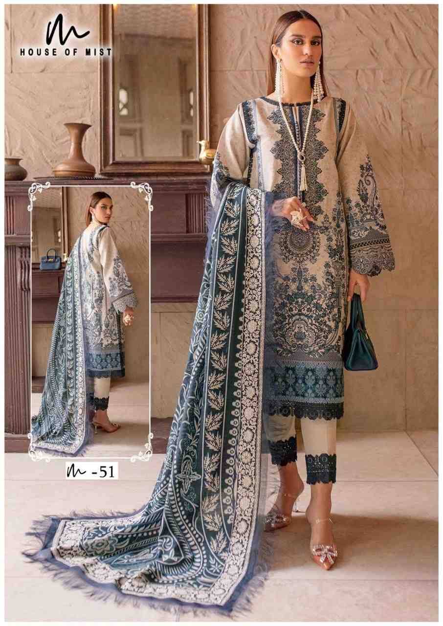 Ghazal Vol-6 By House Of Mist 51 To 56 Series Beautiful Pakistani Suits Colorful Stylish Fancy Casual Wear & Ethnic Wear Pure Cotton Print Dresses At Wholesale Price