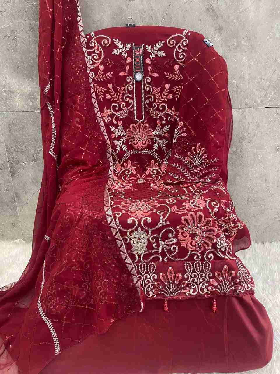 Hoor Tex Hit Design H-218 By Hoor Tex Pakistani Suits Beautiful Fancy Colorful Stylish Party Wear & Occasional Wear Georgette With Embroidery Dresses At Wholesale Price