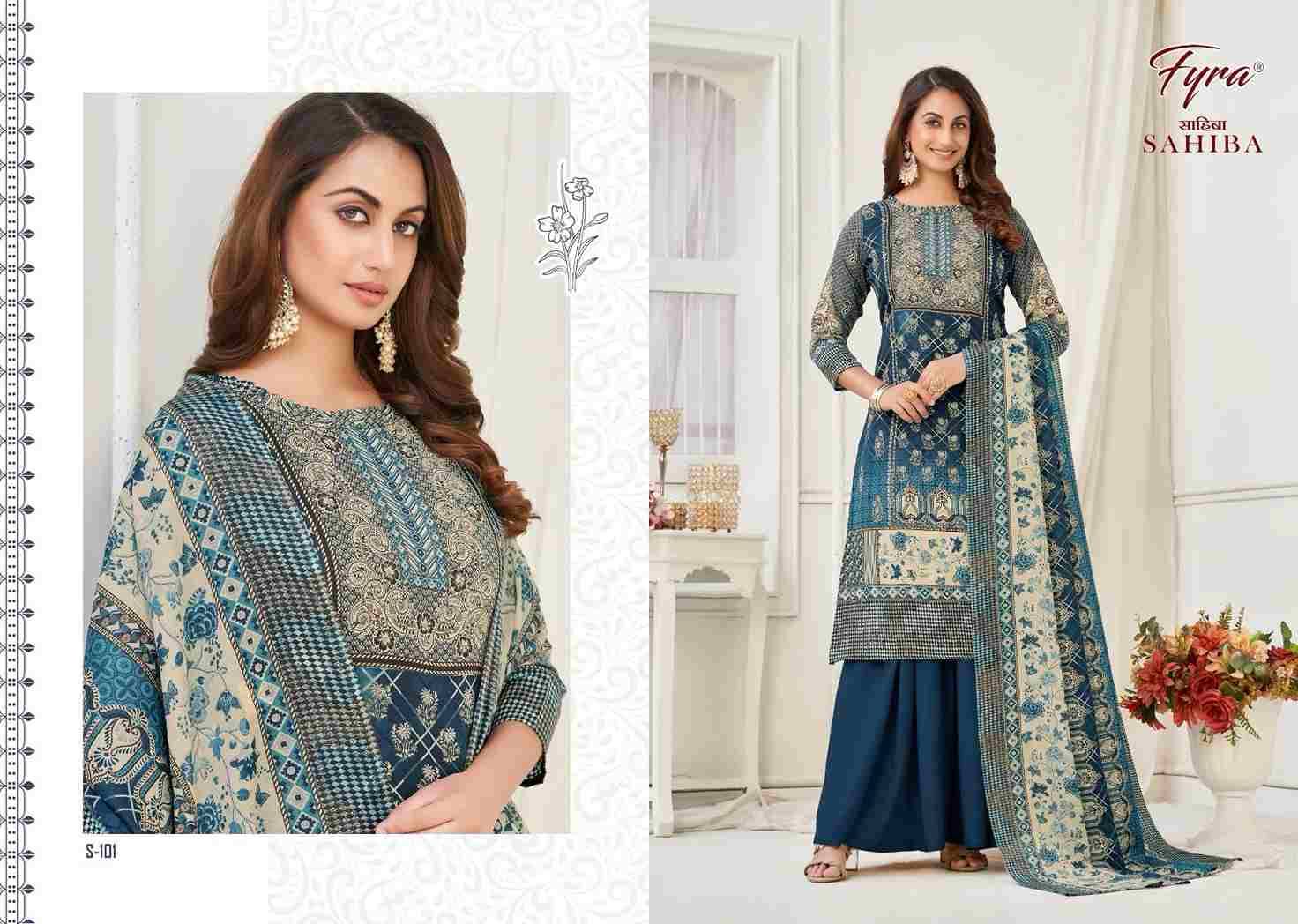 Sahiba By Fyra 101 To 110 Series Designer Festive Suits Beautiful Stylish Fancy Colorful Party Wear & Occasional Wear Pure Cotton Print Dresses At Wholesale Price