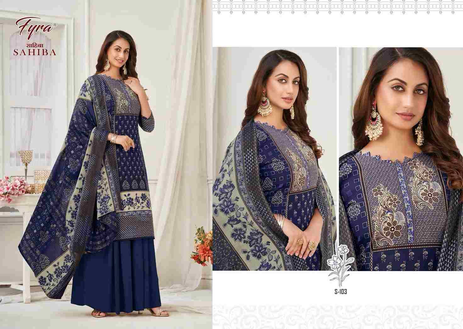 Sahiba By Fyra 101 To 110 Series Designer Festive Suits Beautiful Stylish Fancy Colorful Party Wear & Occasional Wear Pure Cotton Print Dresses At Wholesale Price