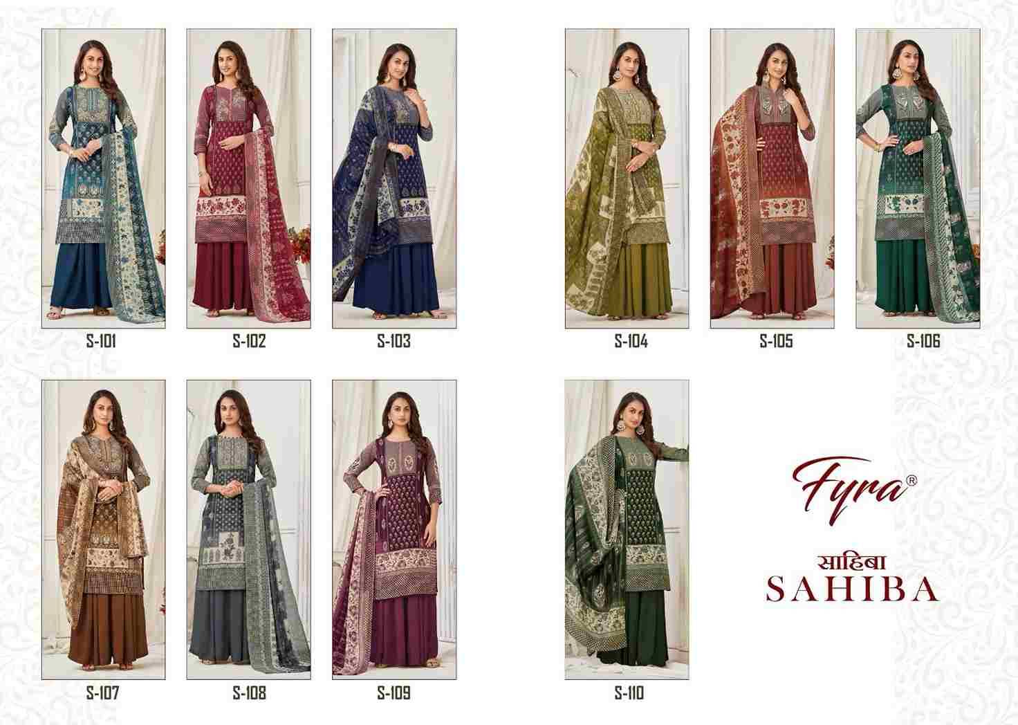 Sahiba By Fyra 101 To 110 Series Designer Festive Suits Beautiful Stylish Fancy Colorful Party Wear & Occasional Wear Pure Cotton Print Dresses At Wholesale Price