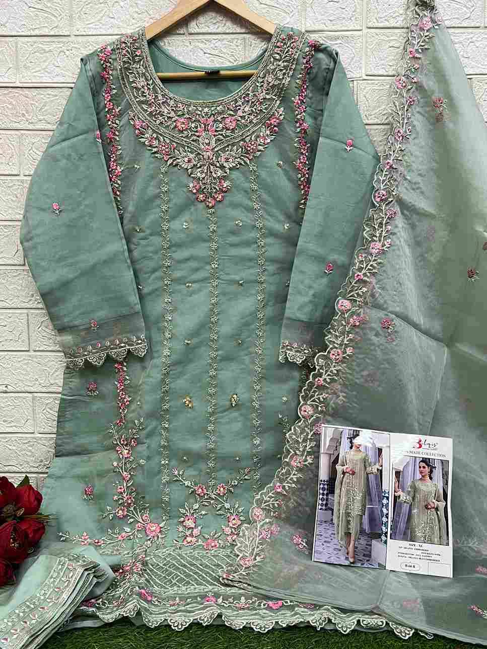 Bilqis 66 Colours By Bilqis 66-A To 66-D Series Beautiful Pakistani Suits Stylish Fancy Colorful Party Wear & Occasional Wear Organza Embroidery Dresses At Wholesale Price