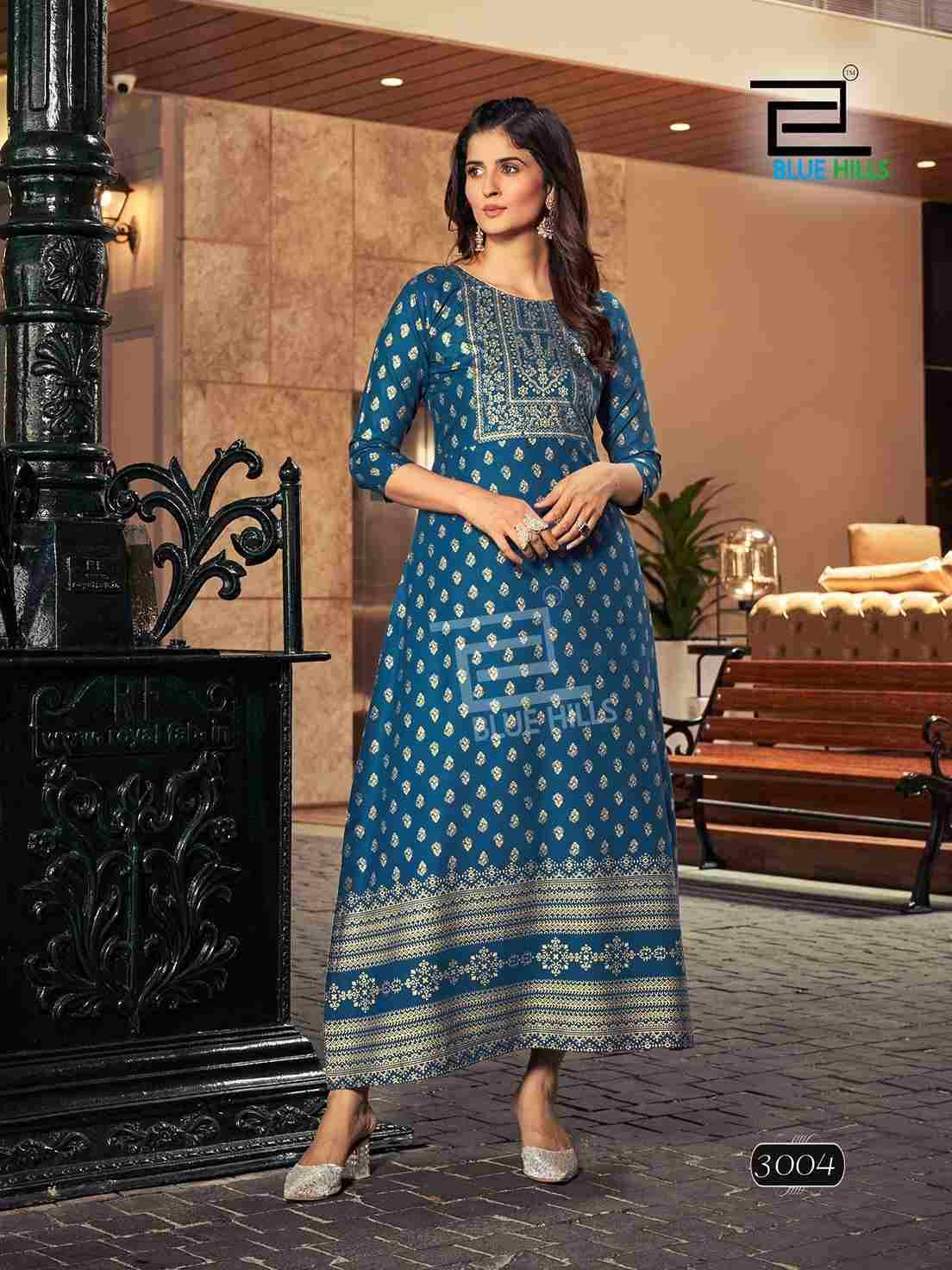 Reels Vol-3 By Blue Hills 3001 To 3008 Series Designer Stylish Fancy Colorful Beautiful Party Wear & Ethnic Wear Collection Rayon Foil Gowns At Wholesale Price