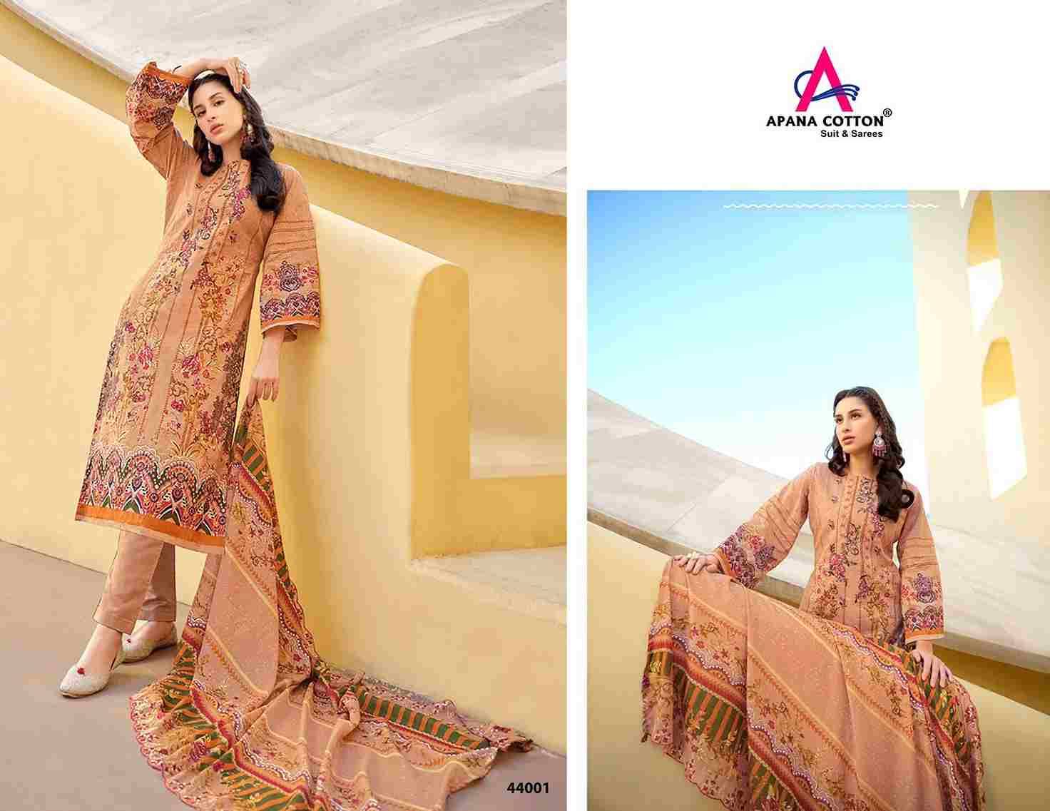 Razia Sultan Vol-44 By Apana Cotton 44001 To 44008 Series Beautiful Festive Suits Colorful Stylish Fancy Casual Wear & Ethnic Wear Pure Cotton Print Dresses At Wholesale Price