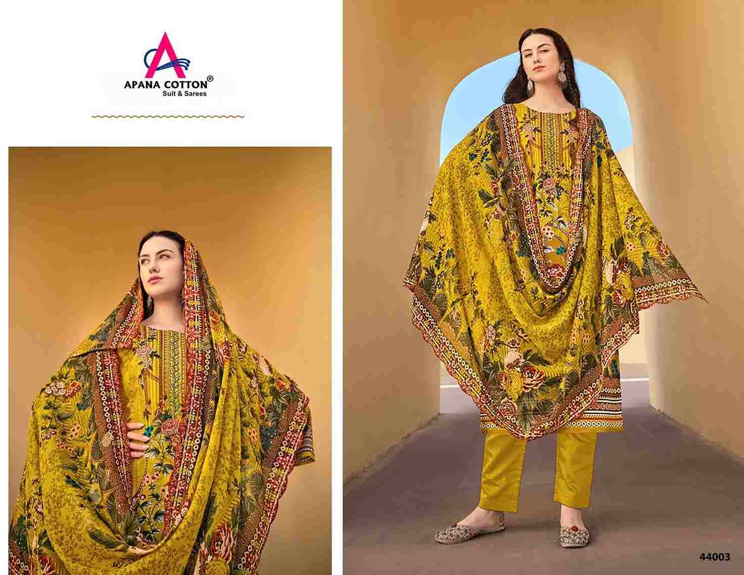 Razia Sultan Vol-44 By Apana Cotton 44001 To 44008 Series Beautiful Festive Suits Colorful Stylish Fancy Casual Wear & Ethnic Wear Pure Cotton Print Dresses At Wholesale Price