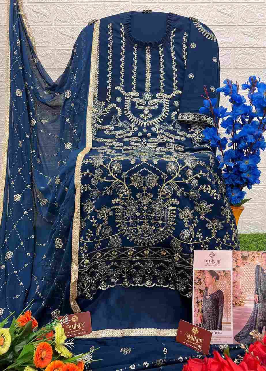 Mahnur Vol-46 By Mahnur Fashion 46001 To 46003 Series Beautiful Pakistani Suits Colorful Stylish Fancy Casual Wear & Ethnic Wear Heavy Georgette Dresses At Wholesale Price